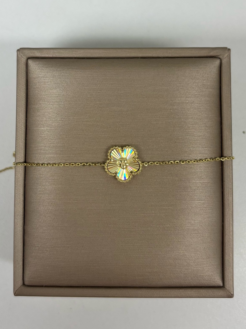 10k Solid Yellow Gold Adjustable Flower Bracelet Super Shiny